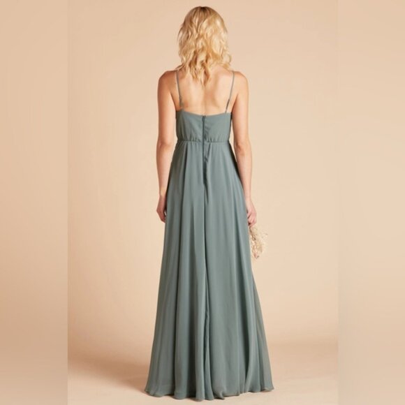 Birdy Grey Kaia Chiffon Sea Glass Formal Bridesmaid Maxi Dress NWT - Picture 3 of 3